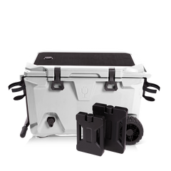 Br Tank 55-Quart Double Drink Holder Cooler Bundle | Ice White